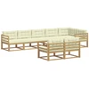 Lauko sofos komplektas 6 pcs Balta ir kreminė Poliesteris