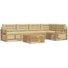 Lauko sofos komplektas 6 pcs Balta ir kreminė Poliesteris