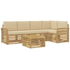 Lauko sofos komplektas 6 pcs Balta ir kreminė 59 x 59 x 37 cm
