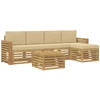 Lauko sofos komplektas 6 pcs Balta ir kreminė 59 x 59 x 37 cm