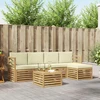 Lauko sofos komplektas 6 pcs Balta ir kreminė 59 x 59 x 37 cm