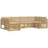 Lauko sofos komplektas 6 pcs Balta ir kreminė Poliesteris