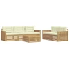 Lauko sofos komplektas 6 pcs Balta ir kreminė