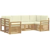 Lauko sofos komplektas 6 pcs Balta ir kreminė