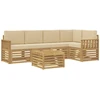 Lauko sofos komplektas 6 pcs Balta ir kreminė 59 x 59 x 37 cm