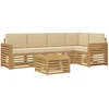 Lauko sofos komplektas 6 pcs Balta ir kreminė 59 x 59 x 37 cm