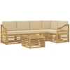 Lauko sofos komplektas 6 pcs Balta ir kreminė 59 x 59 x 37 cm
