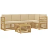 Lauko sofos komplektas 6 pcs Balta ir kreminė 59 x 59 x 37 cm