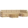 Lauko sofos komplektas 6 pcs Balta ir kreminė Poliesteris