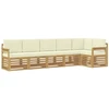 Lauko sofos komplektas 6 pcs Balta ir kreminė