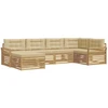 Lauko sofos komplektas 6 pcs Balta ir kreminė