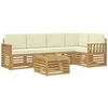Lauko sofos komplektas 6 pcs Balta ir kreminė 59 x 59 x 37 cm