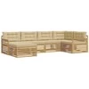 Lauko sofos komplektas 6 pcs Balta ir kreminė Poliesteris