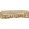 Lauko sofos komplektas 6 pcs Balta ir kreminė