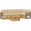 Lauko sofos komplektas 6 pcs Balta ir kreminė 59 x 59 x 37 cm