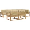 Lauko sofos komplektas 6 pcs Balta ir kreminė Poliesteris