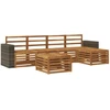 Lauko sofos komplektas 6 pcs Natūrali