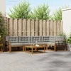 Lauko sofos komplektas 6 pcs Natūrali ir šviesiai pilka