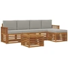 Lauko sofos komplektas 6 vnt. Natūrali ir šviesiai pilka