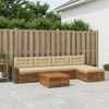 Lauko sofos komplektas 6 pcs Natūralus ir bežinis