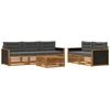 Lauko sofos komplektas 6 pcs Natūralus ir antracitas