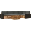 Lauko sofos komplektas 6 pcs Natūralus ir antracitas