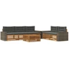 Lauko sofos komplektas 6 pcs Natūralus ir antracitas