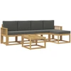 Lauko sofos komplektas 6 vnt. 5 vietos Balta ir antracito