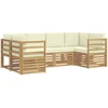 Lauko sofos komplektas 6 vnt. Balta ir kreminė Poliesteris