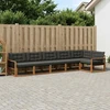 Lauko sofos komplektas 6 vnt. 6 vietos Natūrali ir juoda