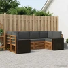 Lauko sofos komplektas 6 vnt. 6 vietos Natūralus ir antracitas