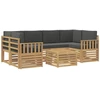 Lauko sofos komplektas 7 pcs Balta ir antracito Poliesteris