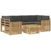 Lauko sofos komplektas 7 pcs Balta ir antracito Poliesteris