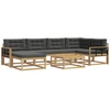 Lauko sofos komplektas 7 pcs Balta ir antracito