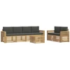 Lauko sofos komplektas 7 pcs Balta ir antracito Poliesteris
