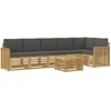 Lauko sofos komplektas 7 pcs Balta ir antracito 59 x 59 x 37 cm