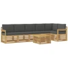 Lauko sofos komplektas 7 pcs Balta ir antracito 59 x 59 x 37 cm