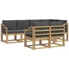 Lauko sofos komplektas 7 pcs Balta ir antracito Poliesteris