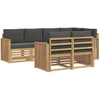 Lauko sofos komplektas 7 pcs Balta ir antracito