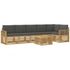 Lauko sofos komplektas 7 pcs Balta ir antracito 59 x 59 x 37 cm