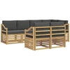 Lauko sofos komplektas 7 pcs Balta ir antracito