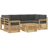 Lauko sofos komplektas 7 pcs Balta ir antracito Poliesteris