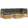 Lauko sofos komplektas 7 pcs Balta ir antracito Poliesteris