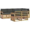 Lauko sofos komplektas 7 pcs Balta ir antracito