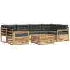 Lauko sofos komplektas 7 pcs Balta ir antracito Poliesteris