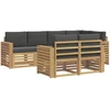 Lauko sofos komplektas 7 pcs Balta ir antracito
