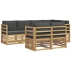 Lauko sofos komplektas 7 pcs Balta ir antracito