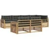 Lauko sofos komplektas 7 pcs Balta ir antracito Poliesteris