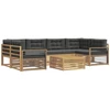 Lauko sofos komplektas 7 pcs Balta ir antracito Poliesteris