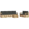 Lauko sofos komplektas 7 pcs Balta ir antracito Poliesteris